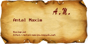 Antal Maxim névjegykártya
